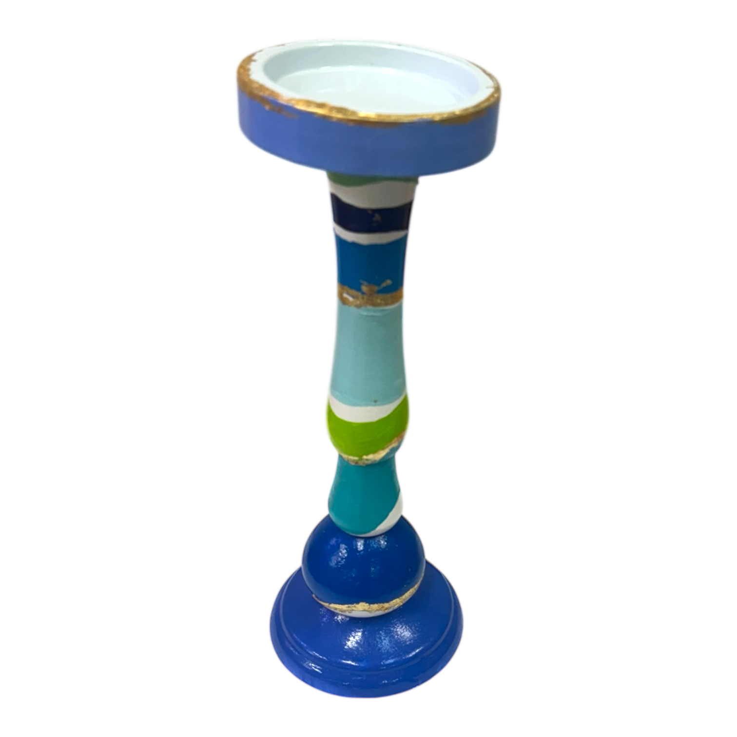 Blue Skies Stripe Candlestick
