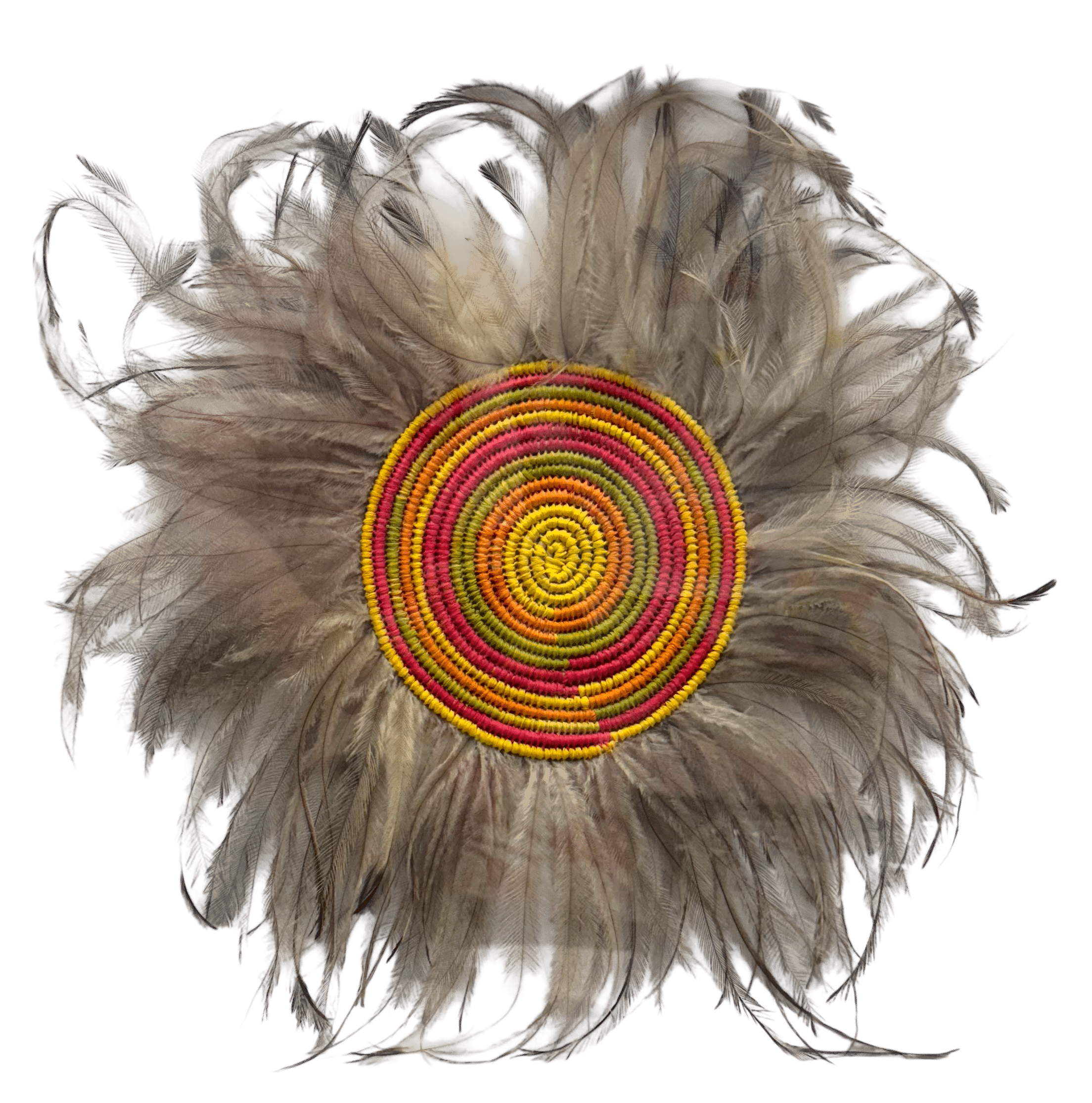 Discover The Emu Collection by Gomeroi artist Debbie Wood — handwoven raffia and emu feather artworks celebrating Country, culture, and connection.