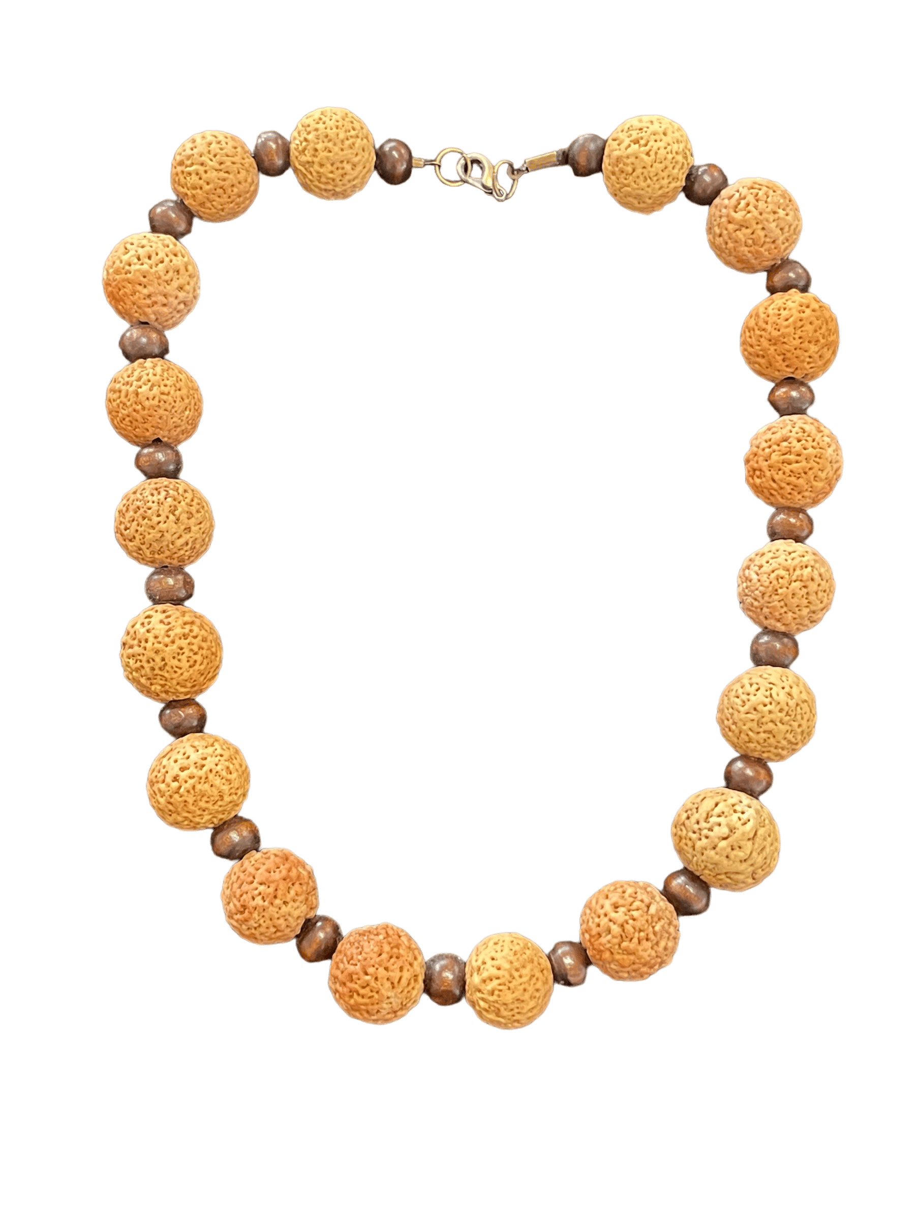 Quandong seed necklace with natural brown beads by Debbie Wood