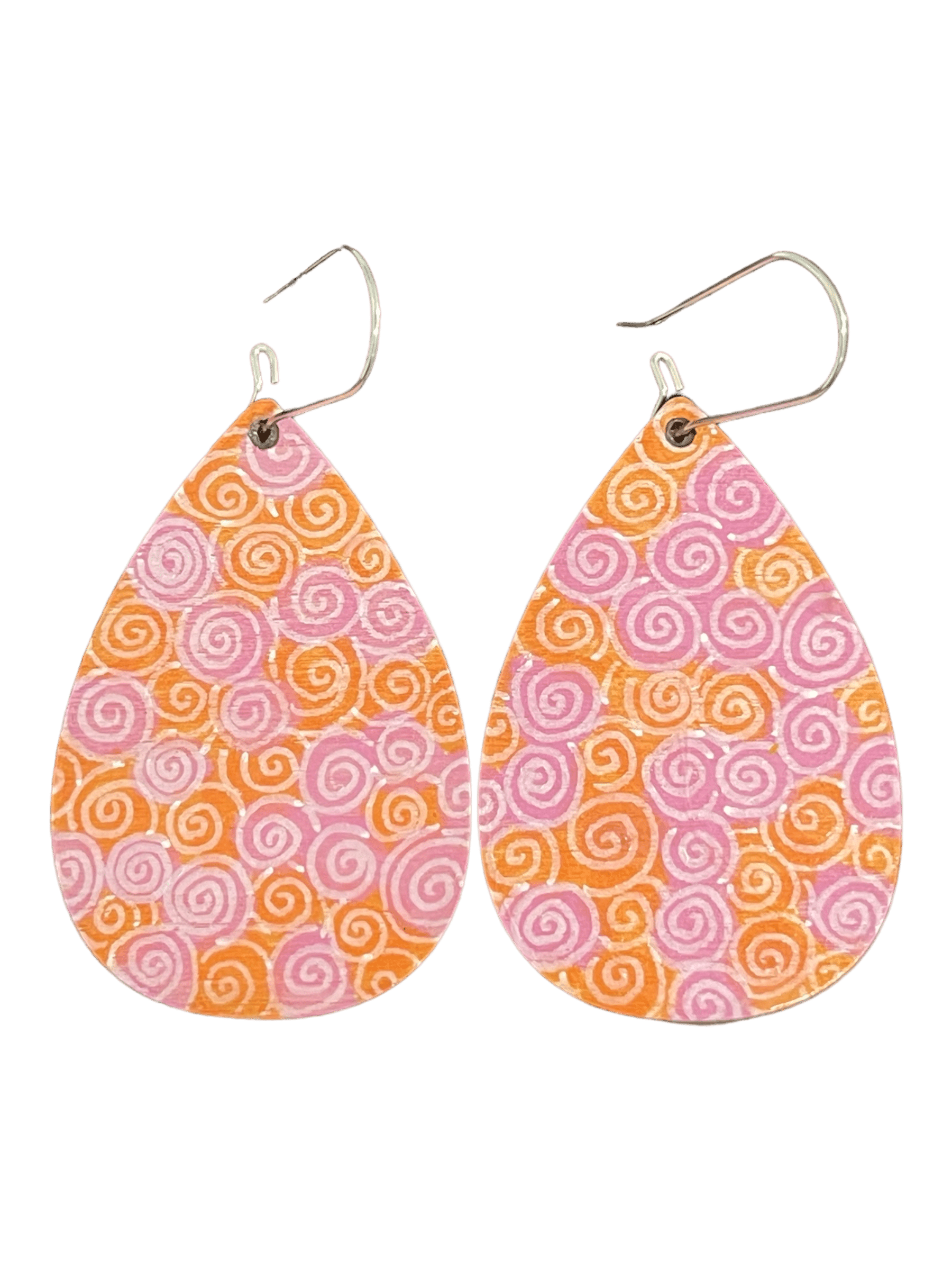 Super cute, hand painted earrings by Australian artist Dinah Lindon featuring her recognisable, Australian bush inspired palette. Light on the ears, hand painted wood with stainless hooks.