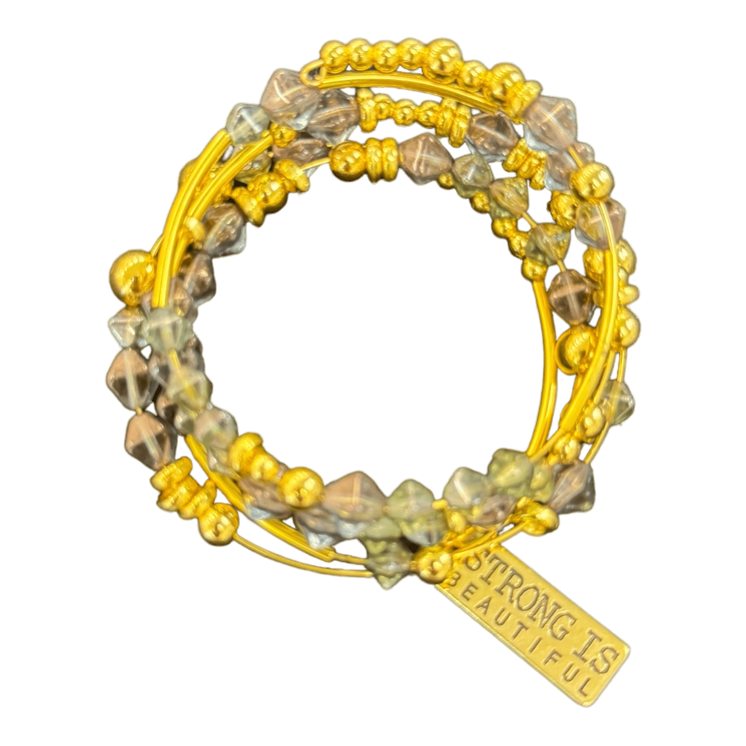 Lake Como Collection - 'Strong is beautiful' bronze glass bangle