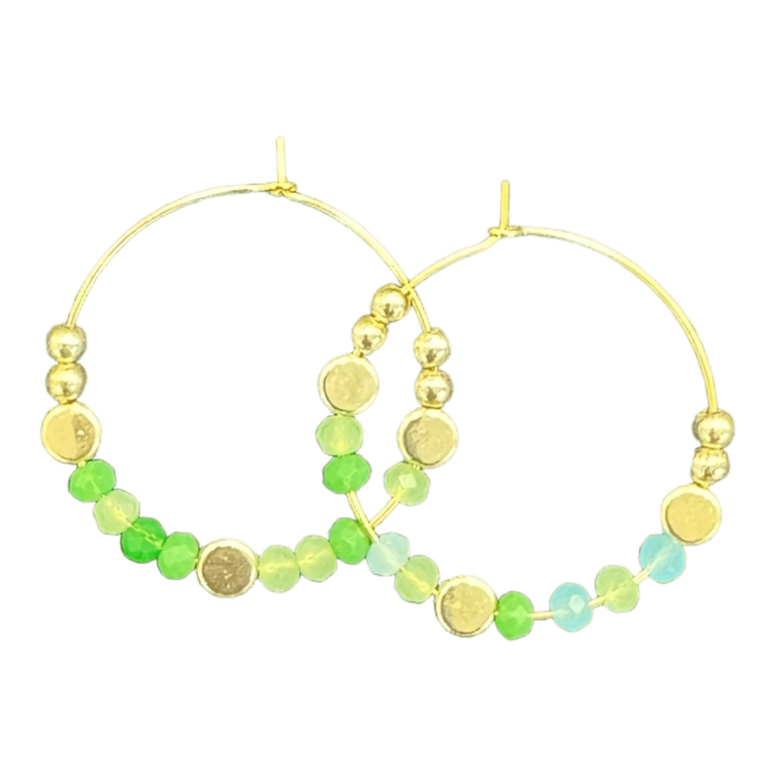 Lake Como Collection - Mint mixed crystal hoops
