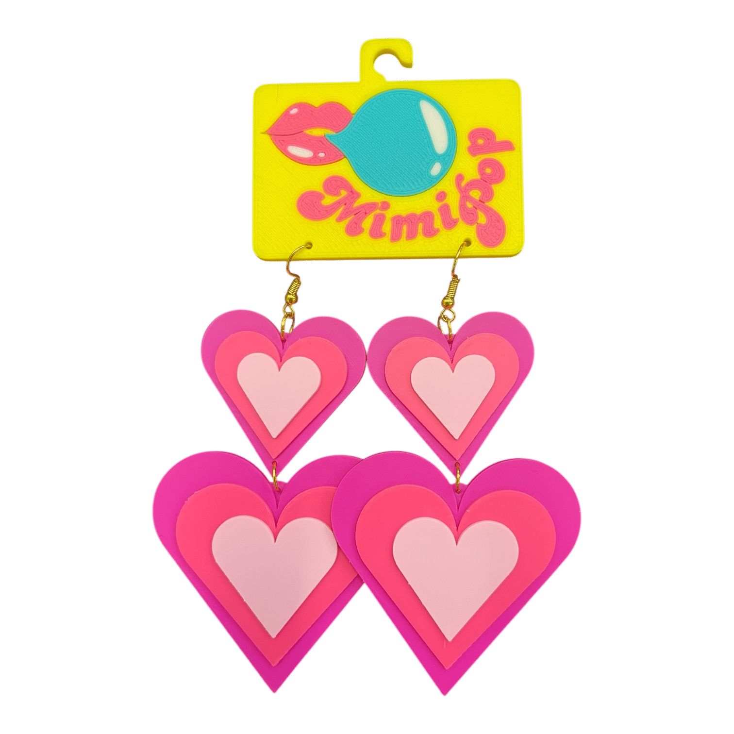 Turn up the fun with Mimipop’s 3D printed earring collection! Bright, bold, and lightweight statement pieces that bring colour and joy to every outfit.