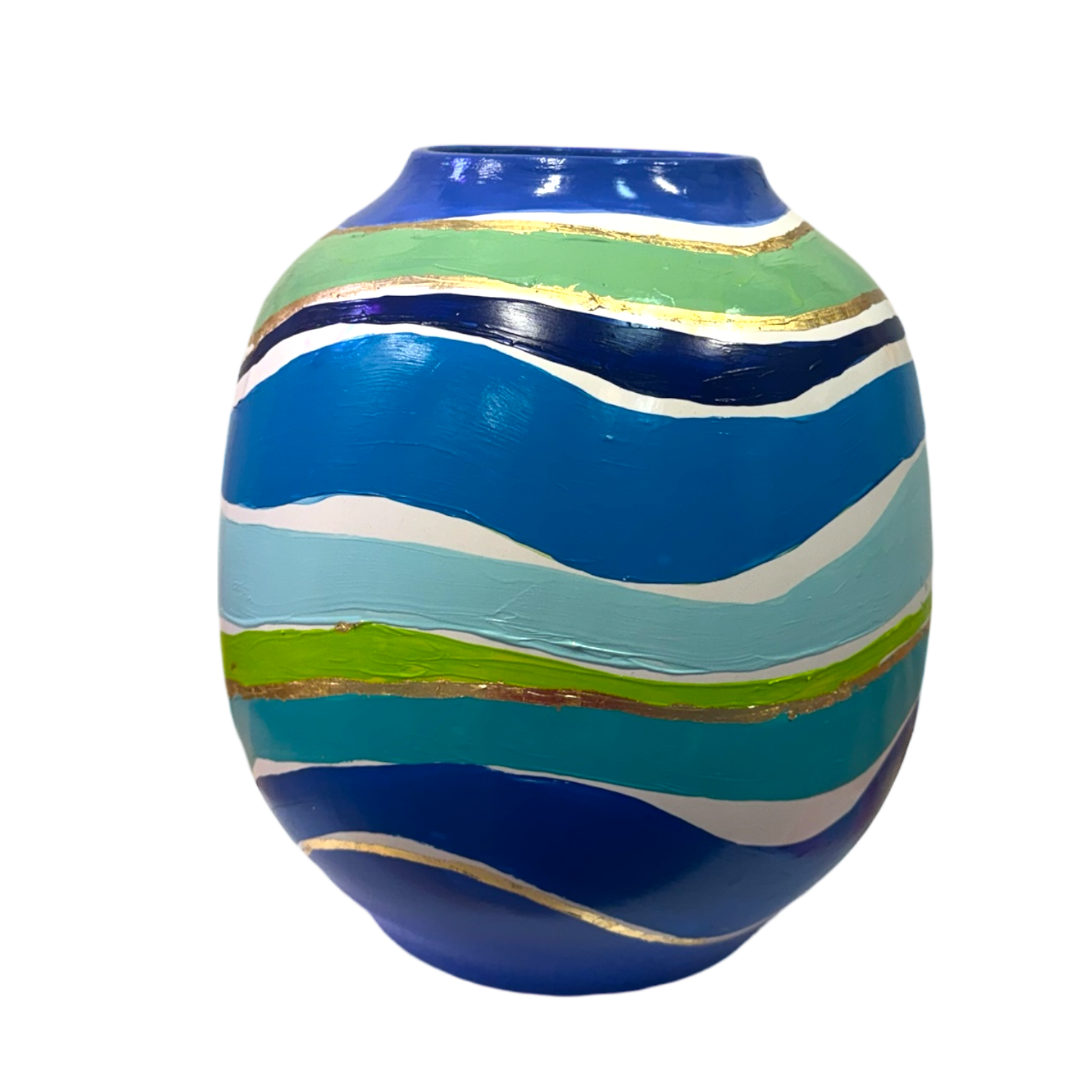 Blue Skies & Green Waves Vase