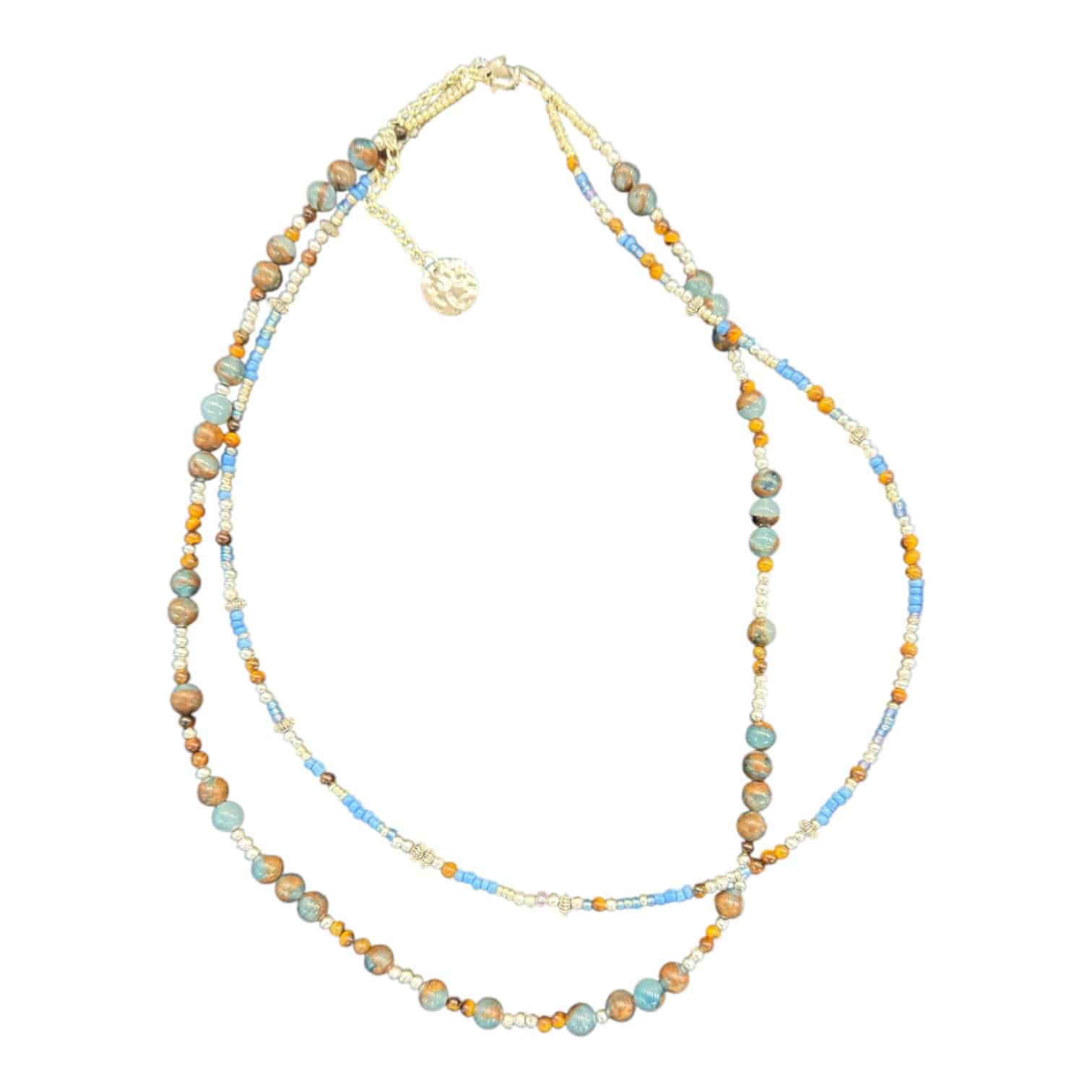 Desert Mirage Necklace by Art in Stone — earthy, handcrafted, and made with crystals and semi-precious stones. Unique and one of a kind!