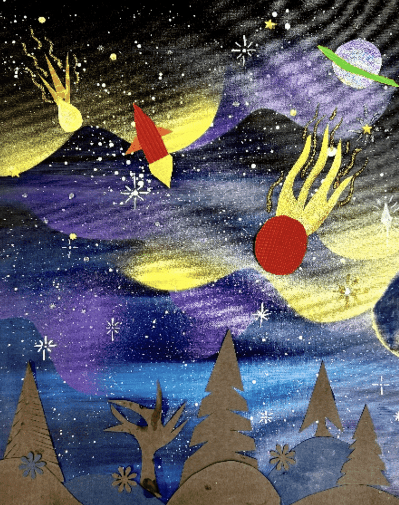 Space Galaxy Mixed Media