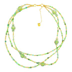 Meadow Bloom Necklace by Art in Stone — handmade with semi-precious stones, crystals, and floral charms. One of a kind!