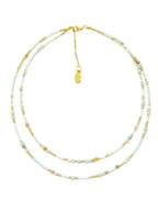 Sky blue and bronze necklace