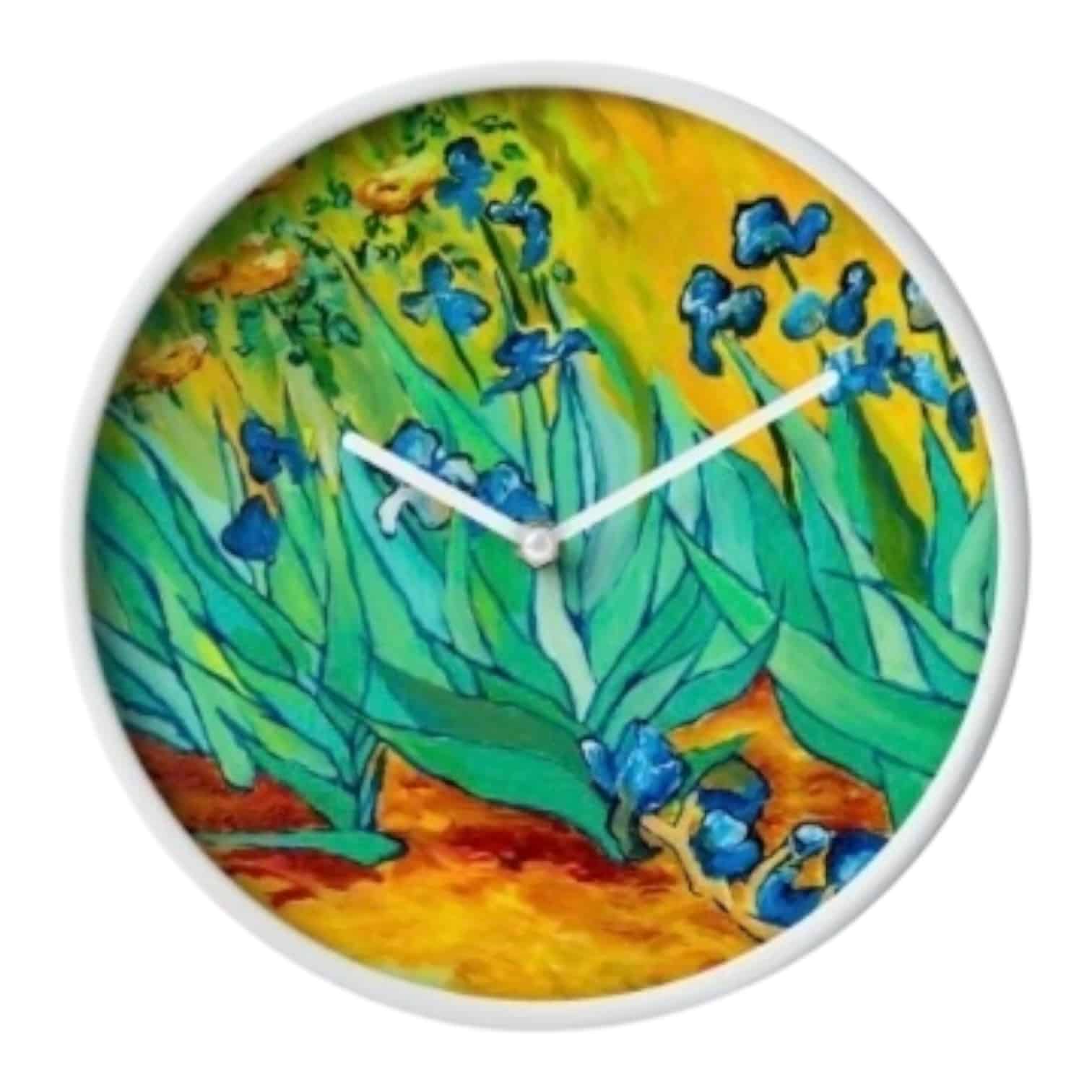 Celebrate Van Gogh’s legacy with the Inspired by Van Gogh Clock by Maggie Deall. Vibrant irises meet functional elegance.
