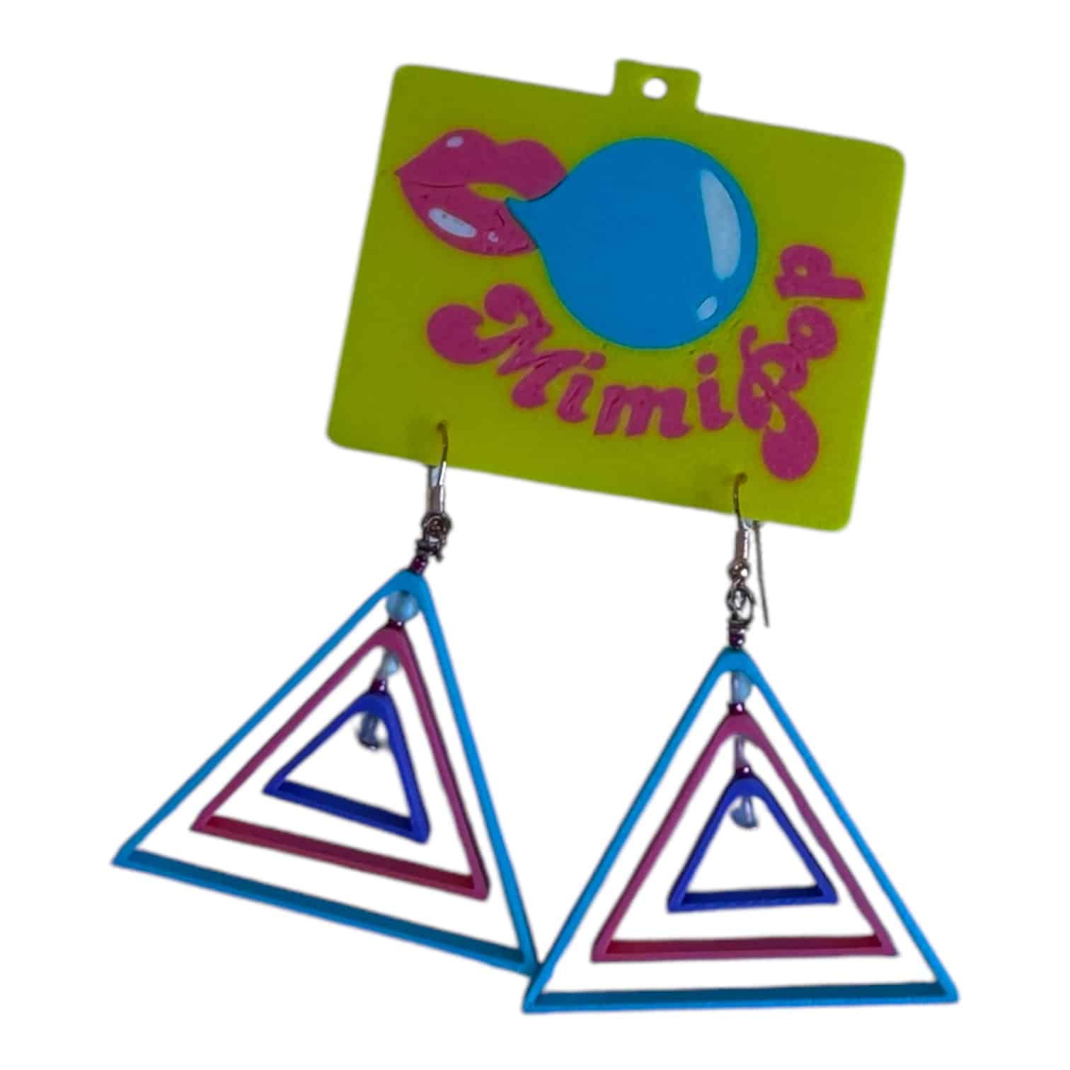 Turn heads with MimiPop’s bold TriPop Earrings – colourful, lightweight triangles handmade with love in Wagga Wagga by creative duo Mimi & Pop.