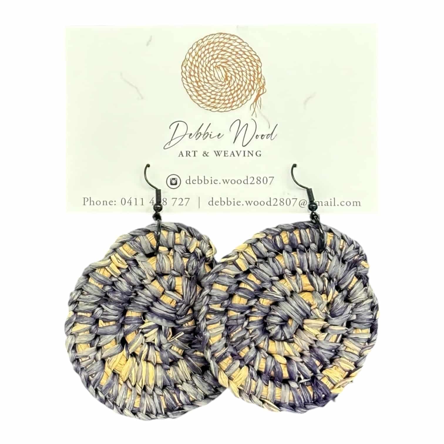 Twilight Whispers Handwoven Earrings - Soft lavender and grey hues in a handwoven design, perfect for subtle elegance.