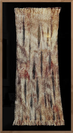 Discover "Seed Pod Echoes" by Fiona Durman of Ashculme Textiles, a hand-woven artwork crafted from alpaca wool and silk thread, dyed with foraged plant colors. This framed piece captures the essence of nature and is ready to enhance any space with its organic beauty.