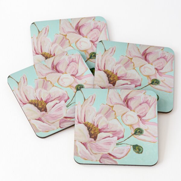 Delicate Peonies - Coaster Set by Maggie Deall