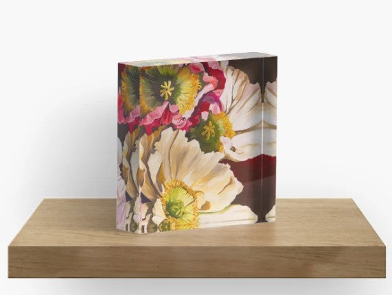 Peony Blush - Acrylic Art Block