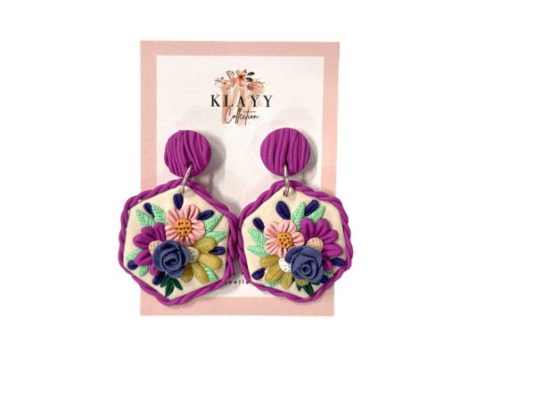 Flower Garden Hex Earring