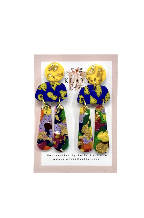 Boulder Drops with Stud Featuring Gold Leaf