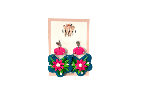 Two Part Bright Floral Earring