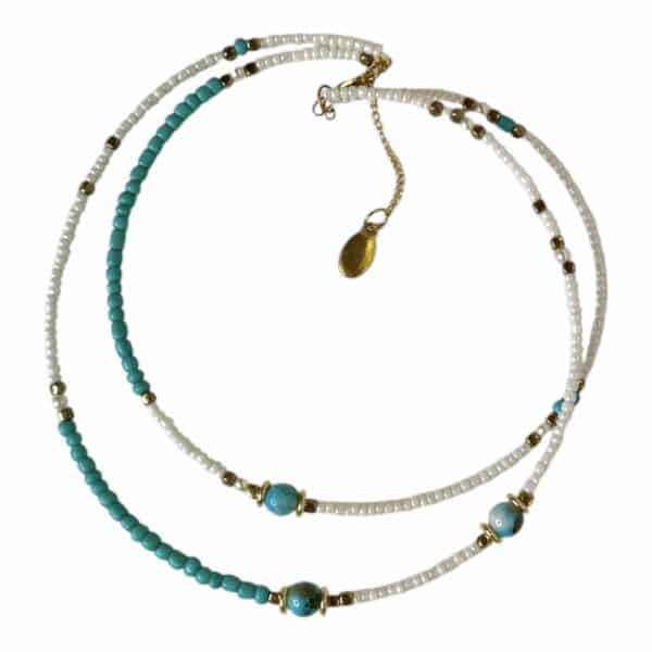 Turquoise neck band on memory wire