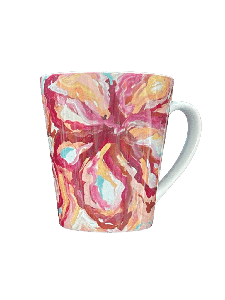 Large size coffee cups for the dedicated coffee drinker featuring original art by Maggie Deall.