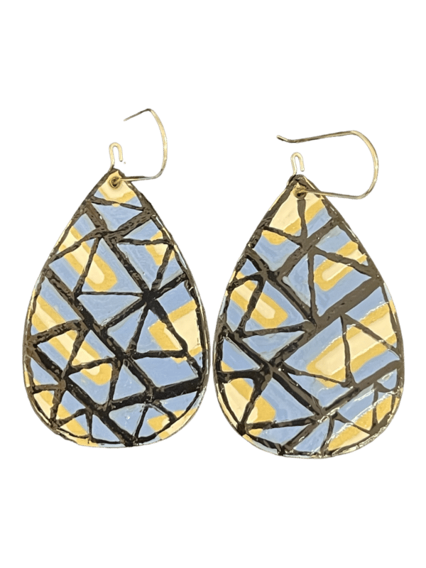 Super cute, hand painted earrings by Australian artist Dinah Lindon featuring her recognisable, Australian bush inspired palette. Light on the ears, hand painted wood with stainless hooks.