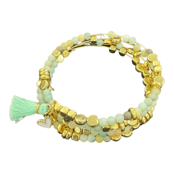 Lake Como Collection - Smokey green frosted quartz bangle