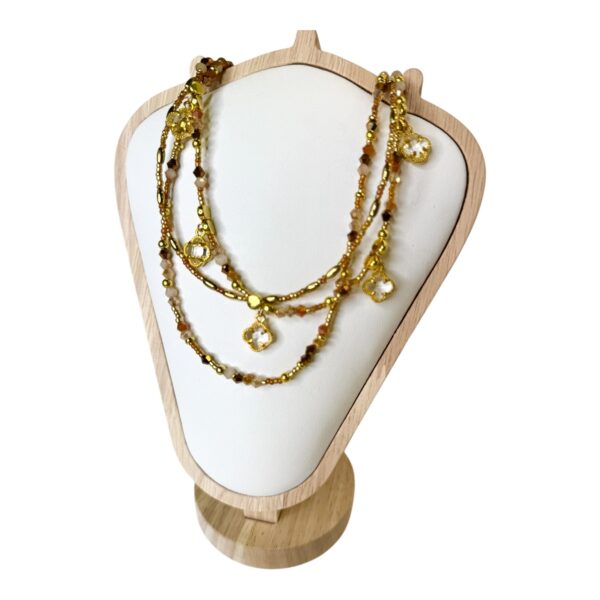 Sunset Glow three strand layered necklace