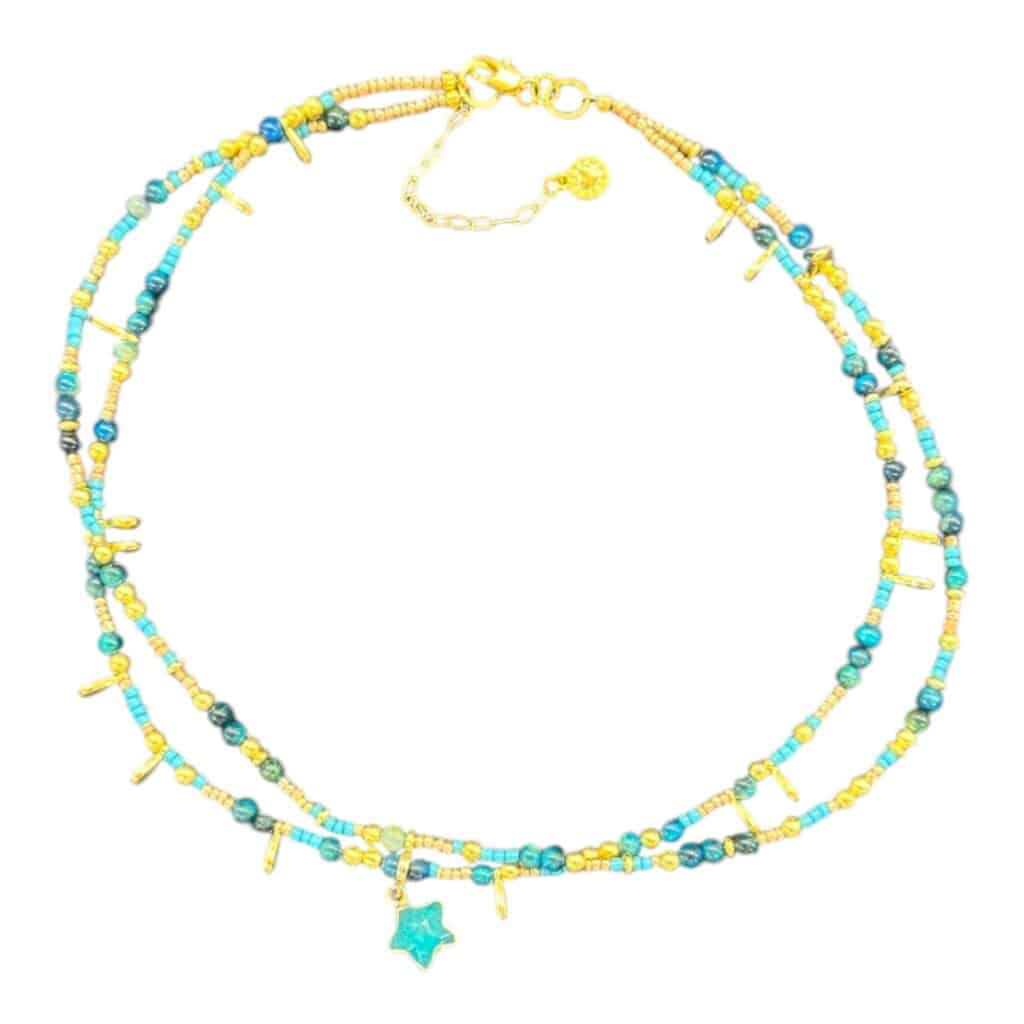 Starlight Wanderer Necklace by Art in Stone — a handmade treasure of crystals, charms and semi-precious stones. One of a kind!