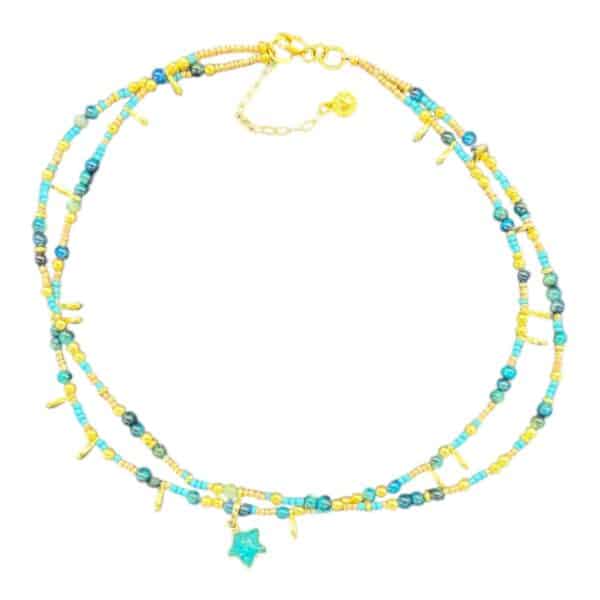 Starlight Wanderer Necklace by Art in Stone — a handmade treasure of crystals, charms and semi-precious stones. One of a kind!