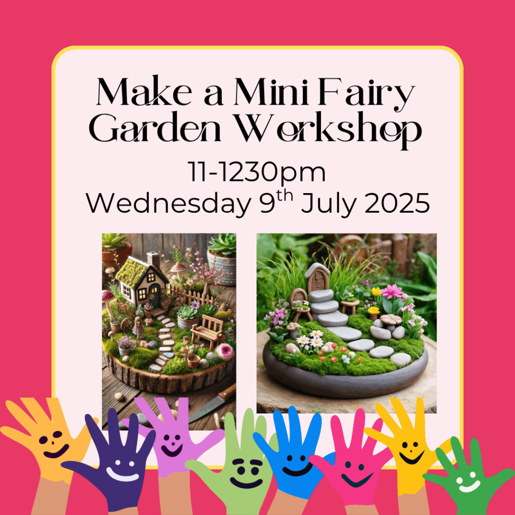 On Wednesday 9th July, let your child build their own fairy garden full of magic and imagination! For kids aged 4+, all materials included.
