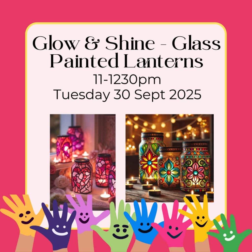 Glow & Shine! Kids create magical glass painted lanterns at yellowhouseart. $40 includes all materials, snack & drink.