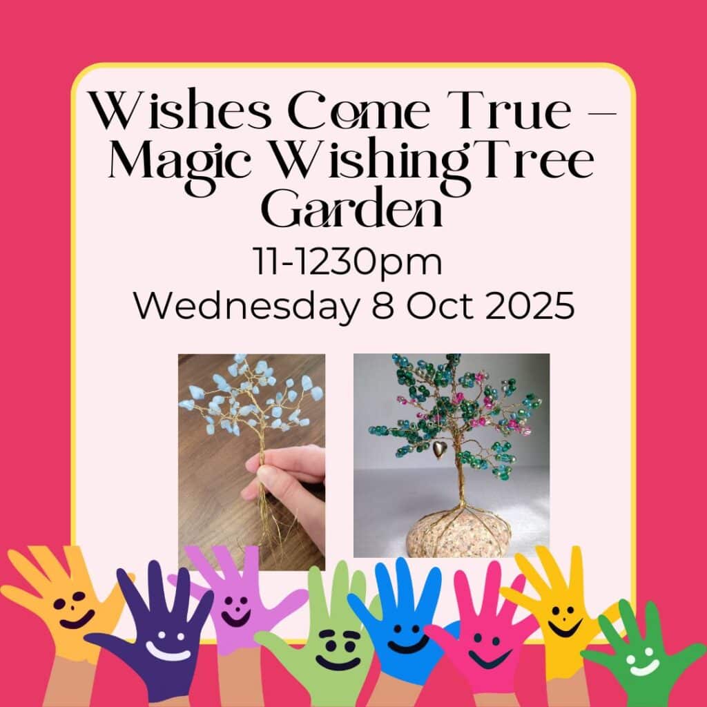 Wishes Come True – Magic Wishing Tree Garden! Kids create enchanting gardens at yellowhouseart. $40 with all materials, snack & drink.