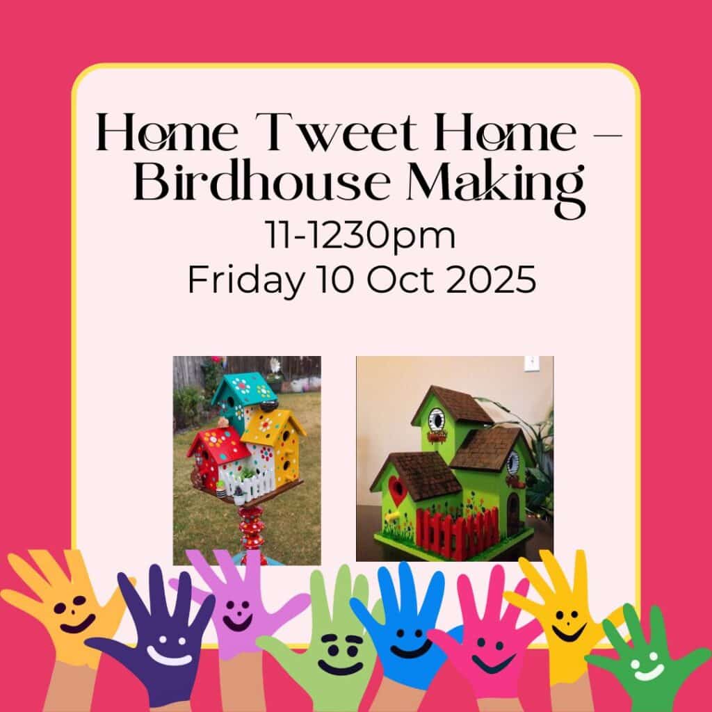 Home Tweet Home! Kids paint and decorate wooden birdhouses at yellowhouseart. $40 includes all materials, snack & drink.