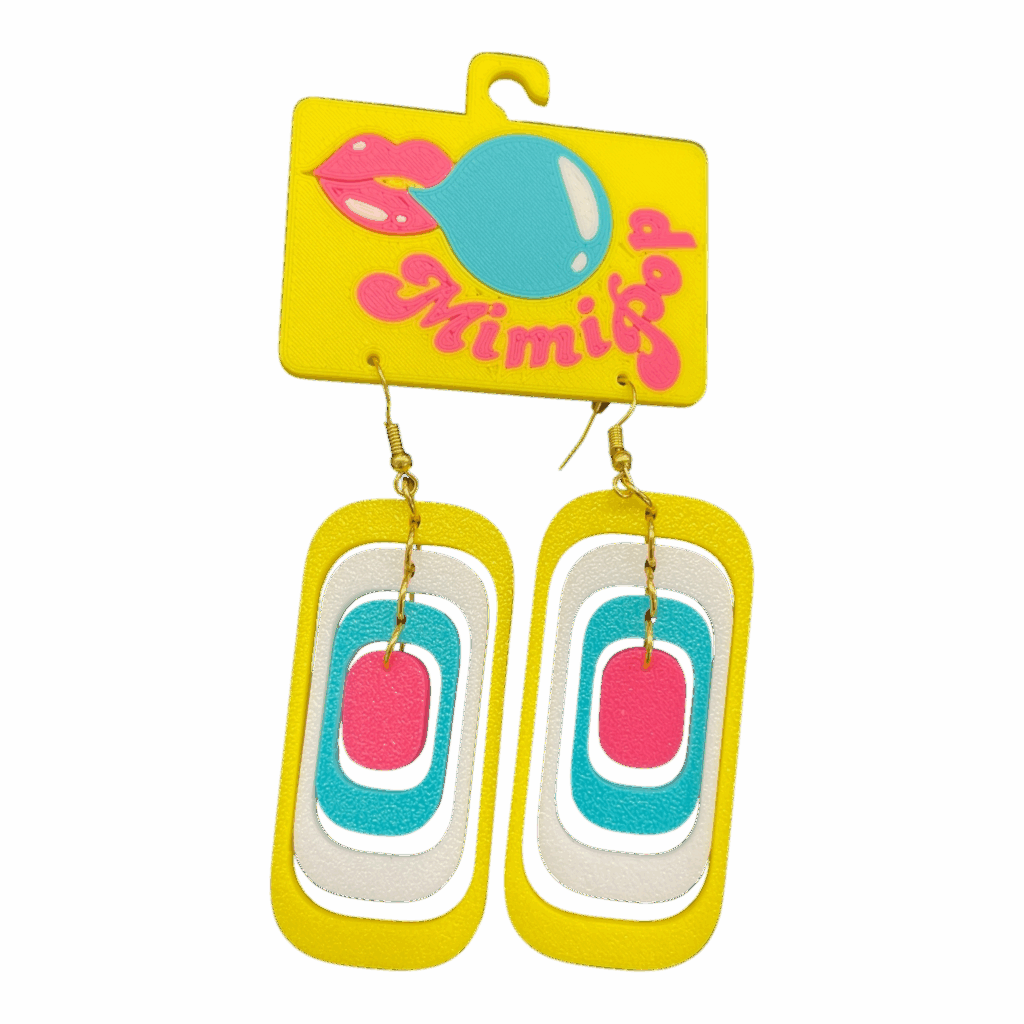 Turn up the fun with Mimipop’s 3D printed earring collection! Bright, bold, and lightweight statement pieces that bring colour and joy to every outfit.