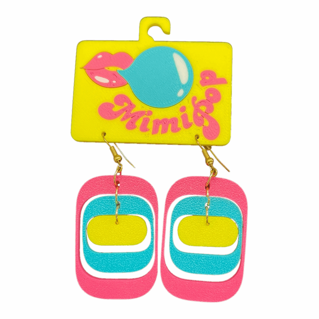 Turn up the fun with Mimipop’s 3D printed earring collection! Bright, bold, and lightweight statement pieces that bring colour and joy to every outfit.