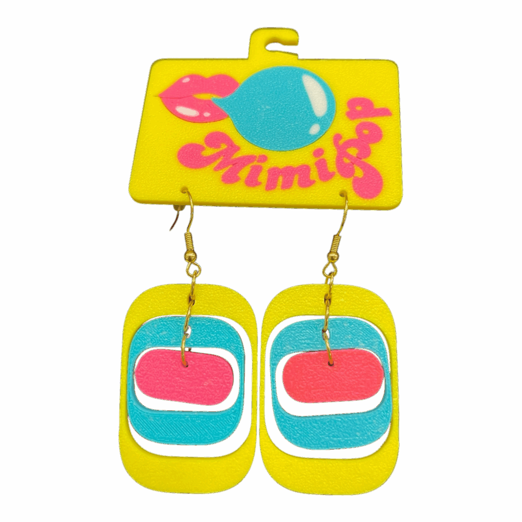 Turn up the fun with Mimipop’s 3D printed earring collection! Bright, bold, and lightweight statement pieces that bring colour and joy to every outfit.