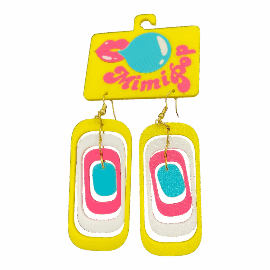 Turn up the fun with Mimipop’s 3D printed earring collection! Bright, bold, and lightweight statement pieces that bring colour and joy to every outfit.