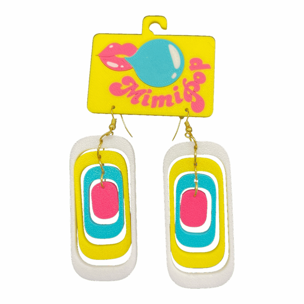 Turn up the fun with Mimipop’s 3D printed earring collection! Bright, bold, and lightweight statement pieces that bring colour and joy to every outfit.