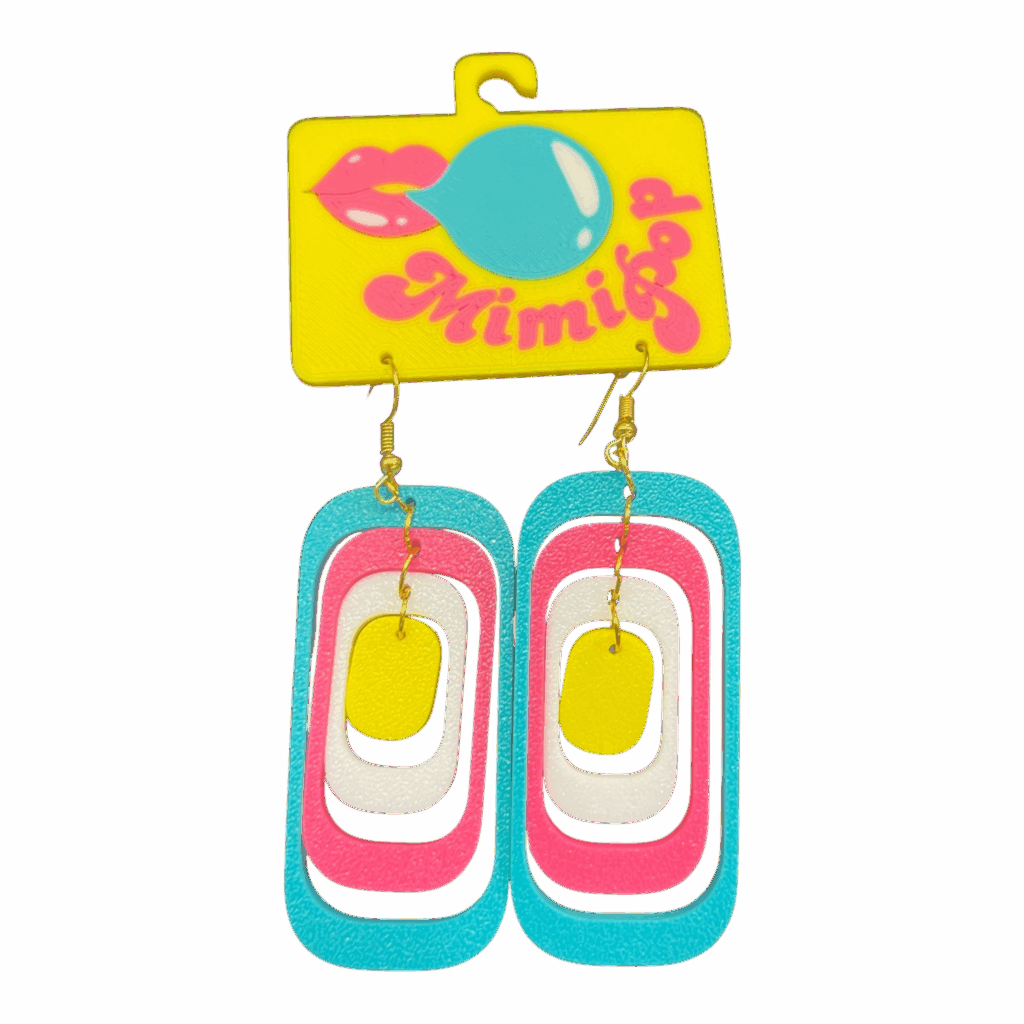 Turn up the fun with Mimipop’s 3D printed earring collection! Bright, bold, and lightweight statement pieces that bring colour and joy to every outfit.