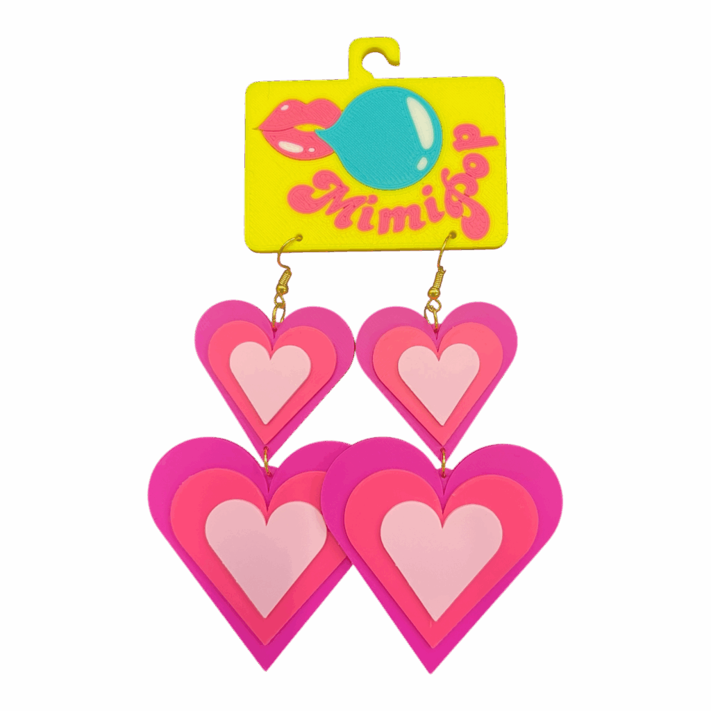 Turn up the fun with Mimipop’s 3D printed earring collection! Bright, bold, and lightweight statement pieces that bring colour and joy to every outfit.