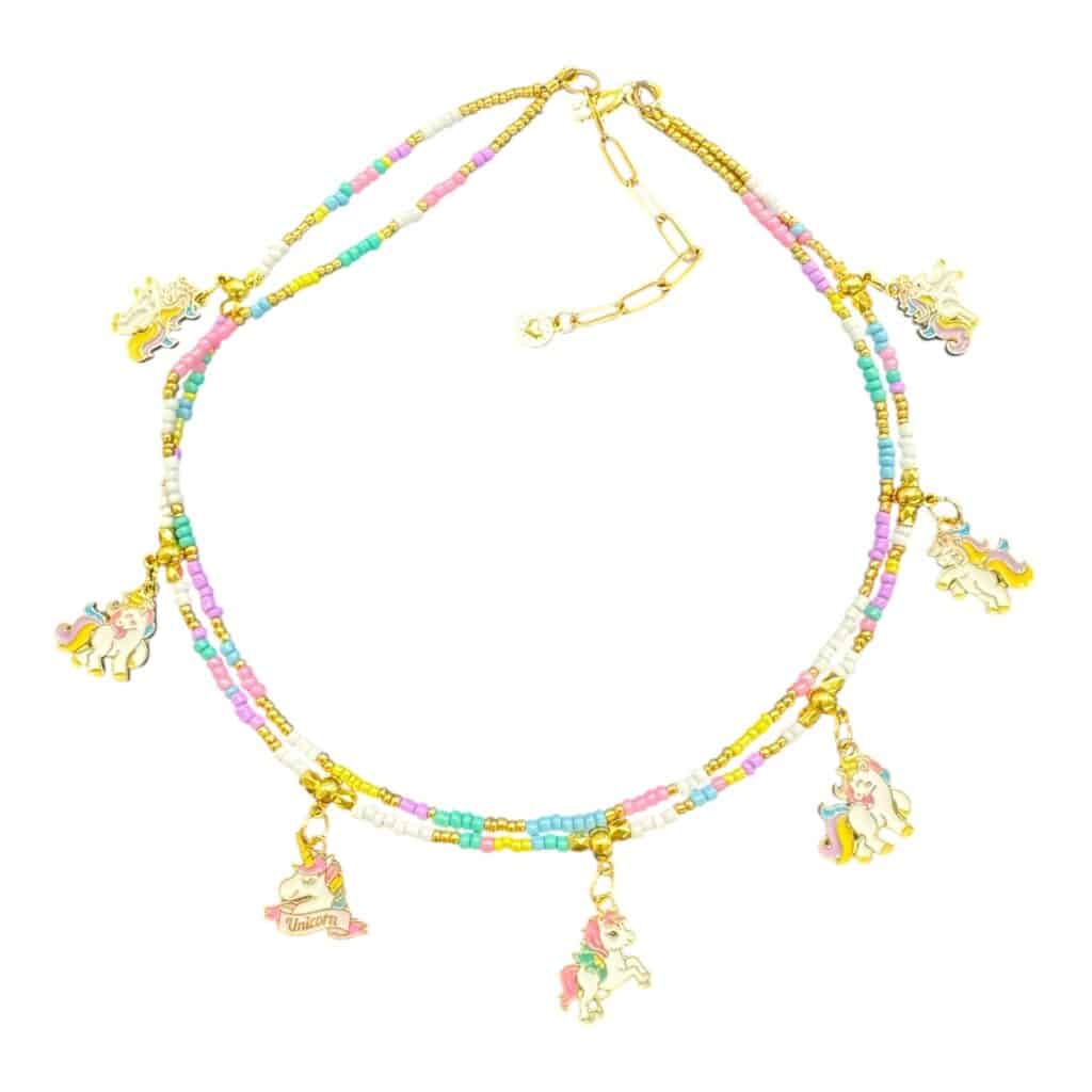 Handmade pastel “Stay Magical” unicorn necklace — fun, nostalgic, and grown-up sparkle for your inner dreamer.