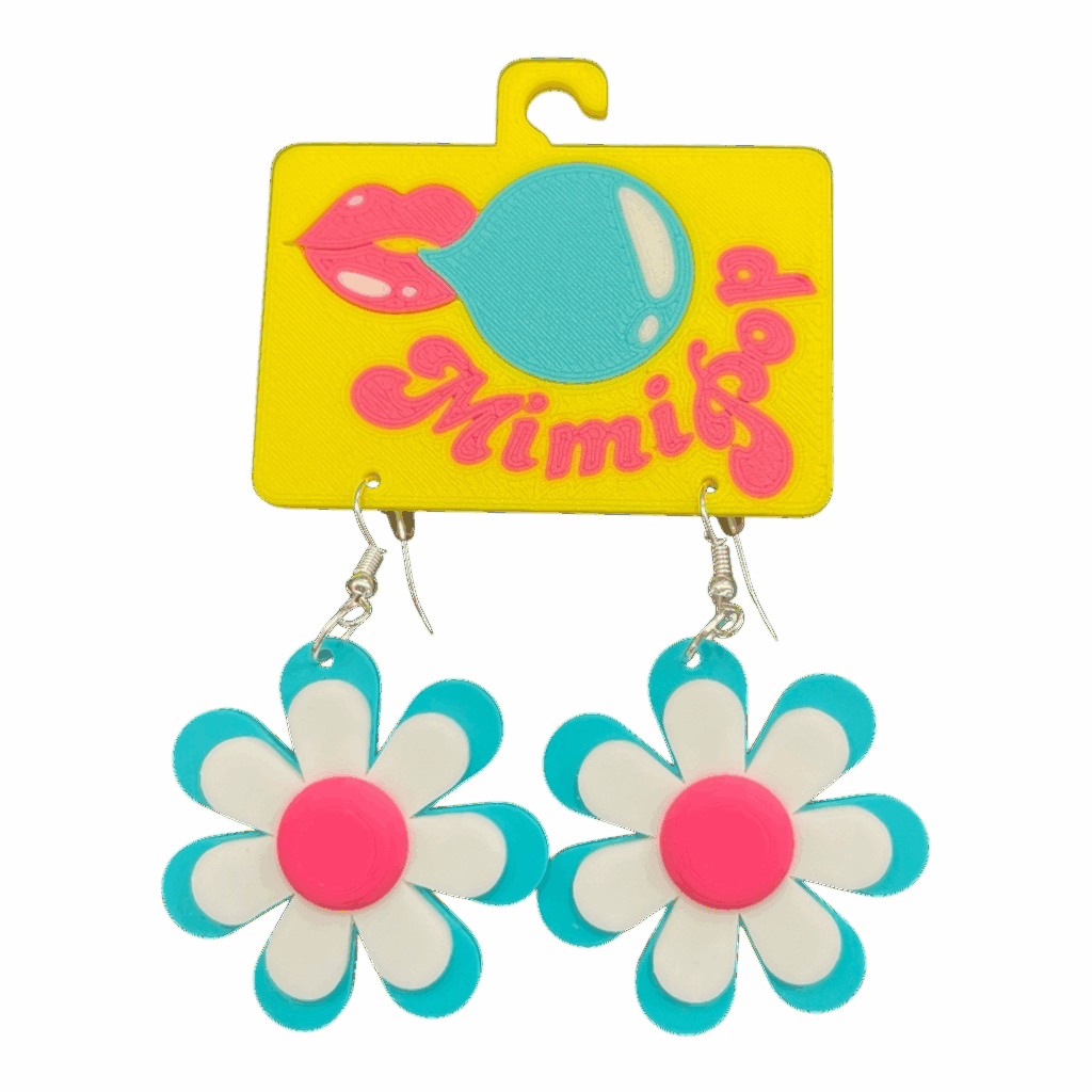 Turn up the fun with Mimipop’s 3D printed earring collection! Bright, bold, and lightweight statement pieces that bring colour and joy to every outfit.