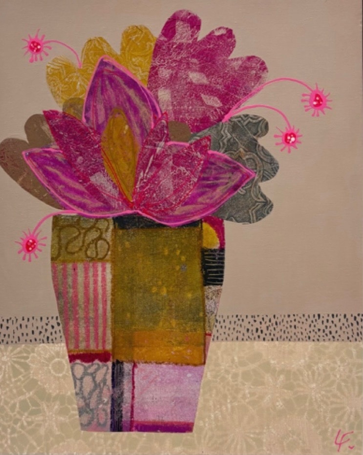 Discover Lindy Farley’s Hothouse Flowers collection—vibrant mixed media florals bursting with colour, energy, and joy. Contemporary Australian art at its finest.