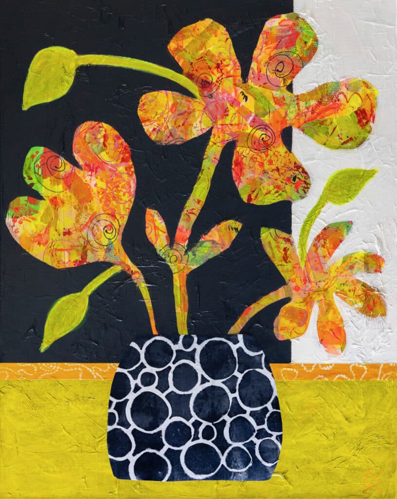 Discover Lindy Farley’s Hothouse Flowers collection—vibrant mixed media florals bursting with colour, energy, and joy. Contemporary Australian art at its finest.