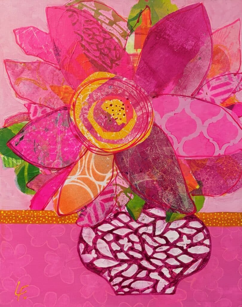 Discover Lindy Farley’s Hothouse Flowers collection—vibrant mixed media florals bursting with colour, energy, and joy. Contemporary Australian art at its finest.